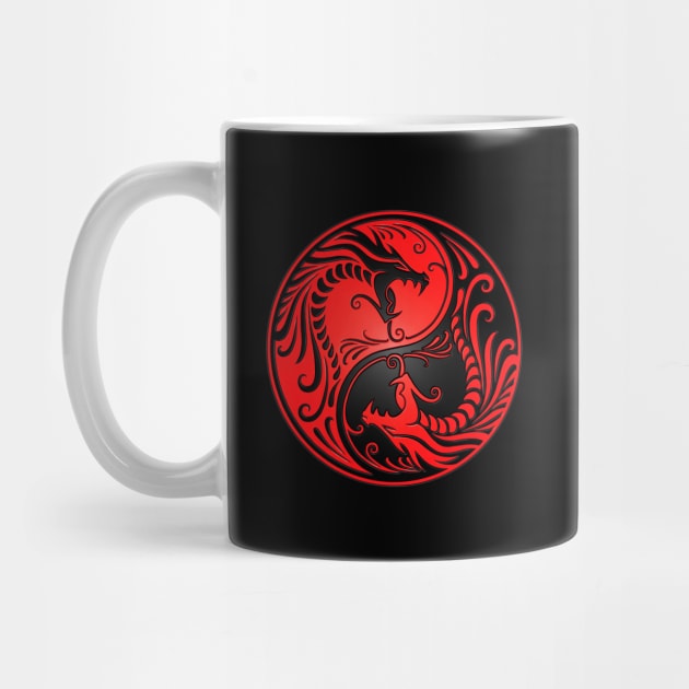 Red and Black Yin Yang Dragons by jeffbartels